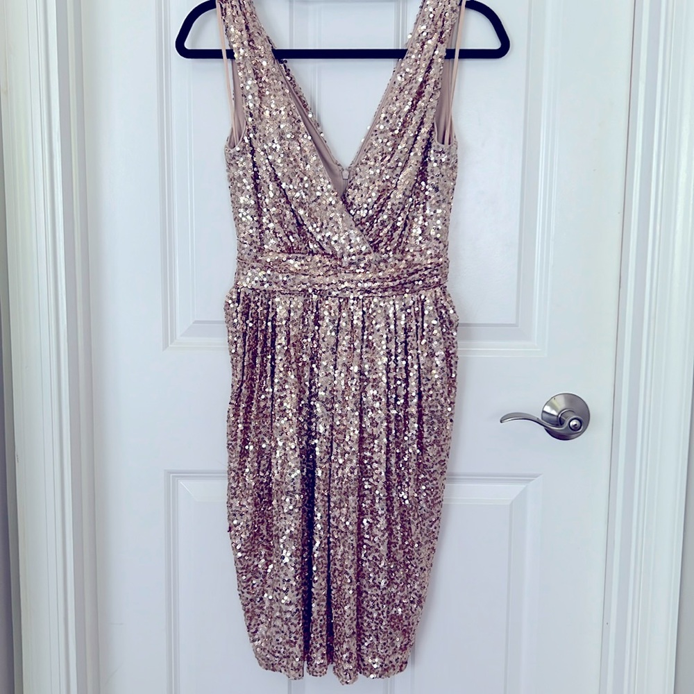 Gold sequin dress - woman size 6 - Picture 5 of 9